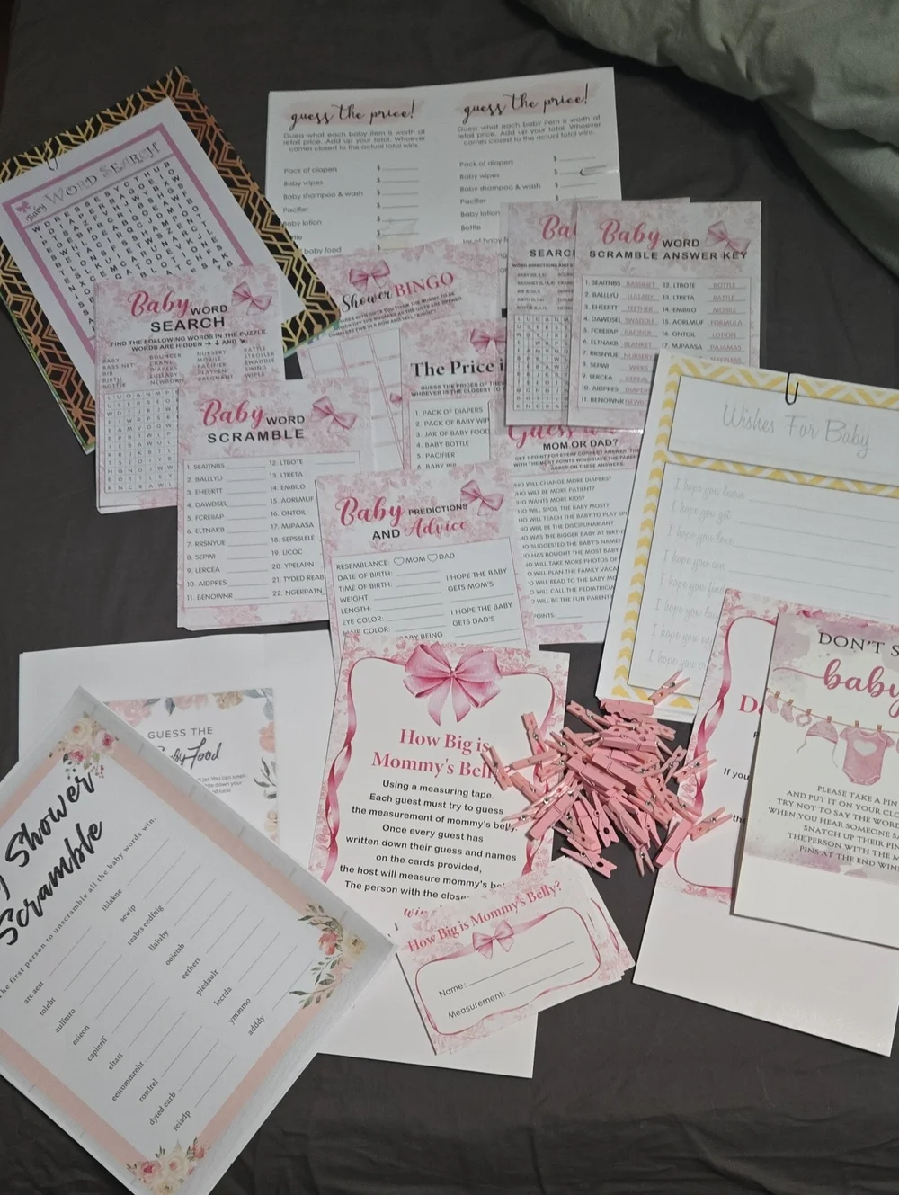 Baby Shower Game Pack – Pink Floral Party Games